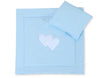 Babydecke 77x77cm und Kissen - Hearts blue