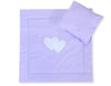Babydecke 77x77cm und Kissen - Hearts white dots on lilac