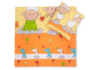 Babydecke 77x77cm und Kissen - Orange-gelb
