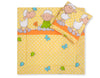 Babydecke 77x77cm und Kissen - Orange-gelb