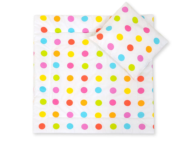 Babydecke 77x77cm und Kissen – Bright dots