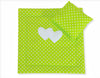 Babydecke 77x77cm und Kissen - Hearts white dots on green