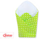 Babynest mit verstärktem Boden - Hanging Hearts white dots on green