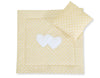 Babydecke 77x77cm und Kissen - Hearts white dots on beige