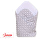 Babynest mit verstärktem Boden - Hanging Hearts white dots on grey