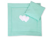 Babydecke 77x77cm und Kissen – Hearts Mint