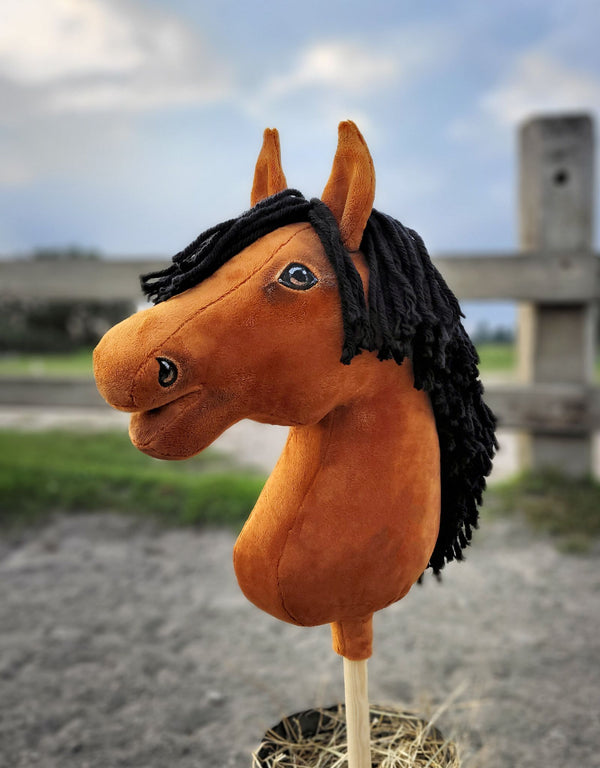 Premium Steckenpferd / Hobby Horse - Hellbraunes Pferd A3