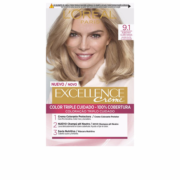 L'oréal Paris - Excellence Creme dye #9.1-light light ash blonde 192 ml