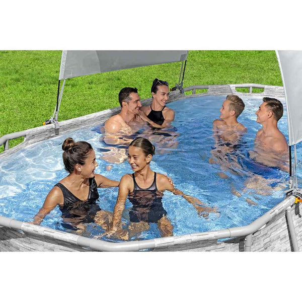 Weißer Bestway Poolüberdachung Bolovan