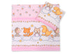 Babydecke 77x77cm und Kissen - Forest animals pink