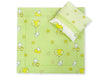 Babydecke 77x77cm und Kissen - Teddybär mit Ballon grün