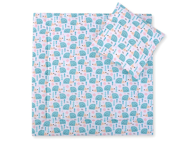 Vauvan peitto 77x77cm ja tyyny - Hedgehogs mint