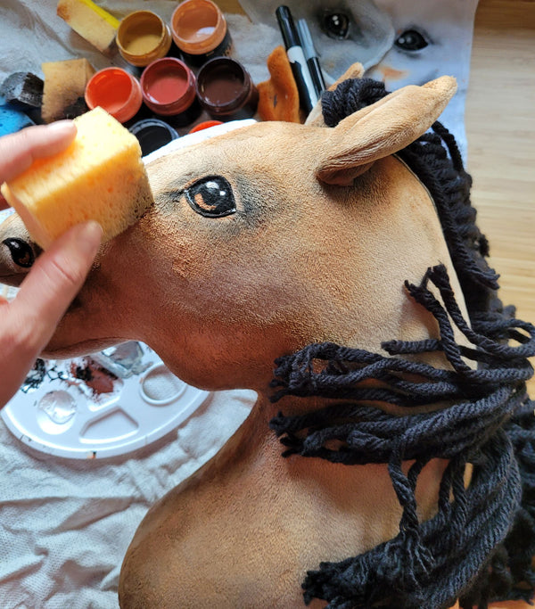 Premium Steckenpferd / Hobby Horse - Buckskin Pferd A3