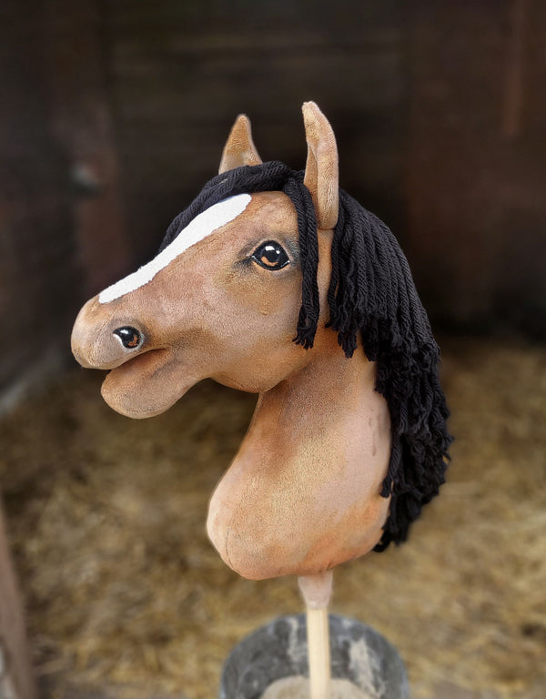 Premium Steckenpferd / Hobby Horse - Buckskin Pferd A3