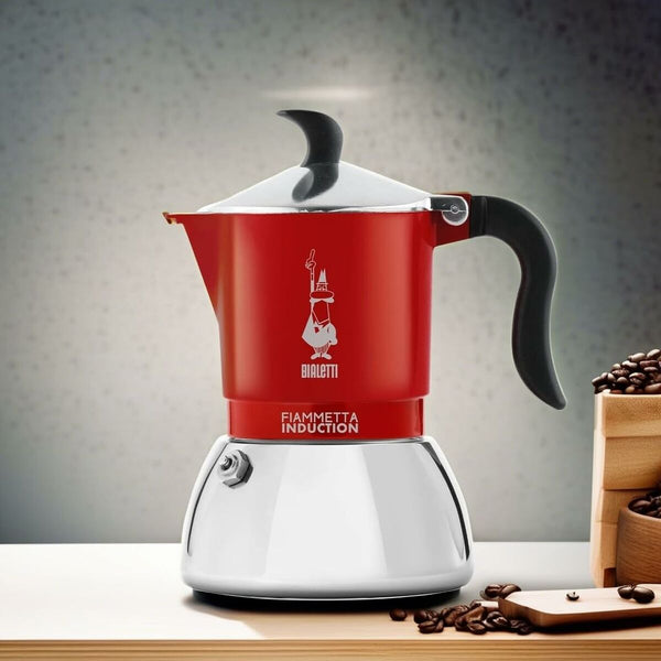 Bialetti Fiammetta Mokkapannu Induktioliedelle, Punainen, 4 Kupillista