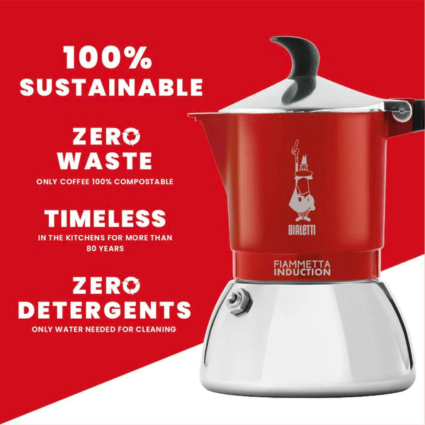 Bialetti Fiammetta Punainen Mokkapannu 2 Kupille