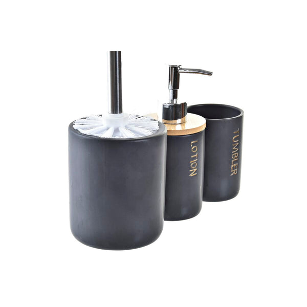 DKD Home Decor Kylpyhuonesetti Musta Bambu