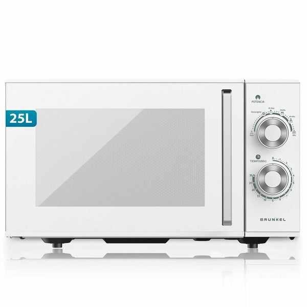 Grunkel Valkoinen Mikroaaltouuni 25L 900W - Vuodevaatteet.fi