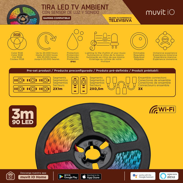 Muvit iO Musta LED-nauha 3 m