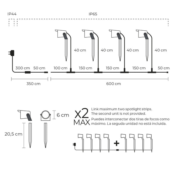 KSIX SmartLED älykäs LED-valonheitin 3000K musta
