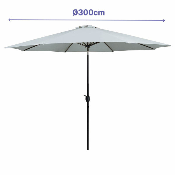 Marbueno Aurinkovarjo Teräs 300 cm Valkoinen