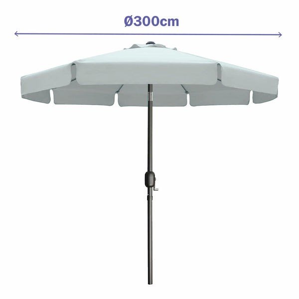 Marbueno aurinkovarjo terassille Ø 300 cm valkoinen