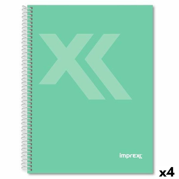 Imprex Vihreä Muistikirja A5, 80 Sivua, 4 Kpl
