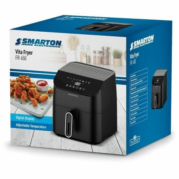 Smarton Musta Kuumailmapaistinpannu 1350 W 4,5 L - Vuodevaatteet.fi