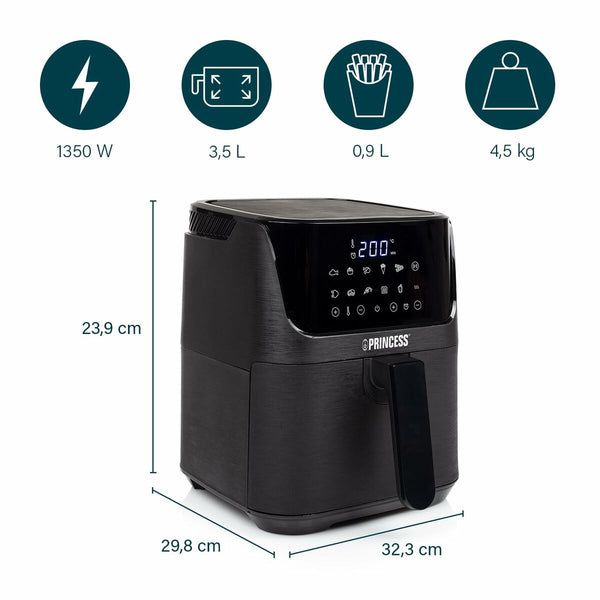 Princess Airfryer 3,5 L Musta - Vuodevaatteet.fi