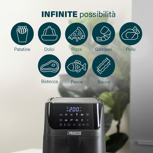 Princess Airfryer 3,5 L Musta - Vuodevaatteet.fi