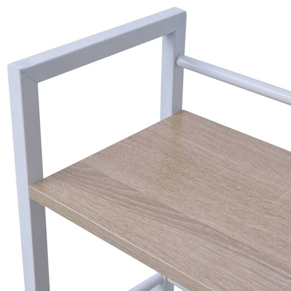Tisch Gerote (mit 4-stöckigem Bücherregal Eiche)