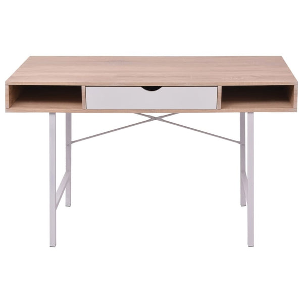 Weißer Tisch mit Schublade Miorel (Eiche)