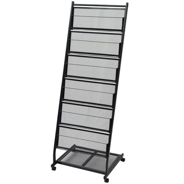 Schwarzer Zeitungsständer Cleonica 47,5x43x133cm (A4)