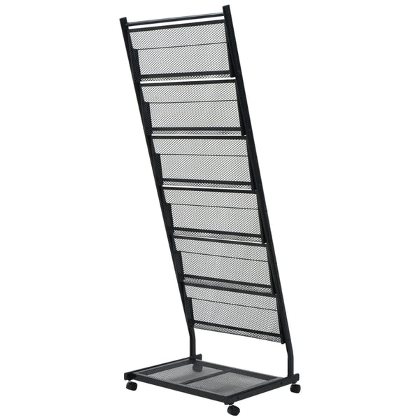 Schwarzer Zeitungsständer Cleonica 47,5x43x133cm (A4)
