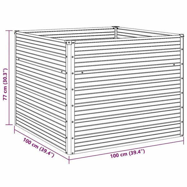 Graues Hochbeet Casandra 100x100x77cm (verzinkter Stahl)
