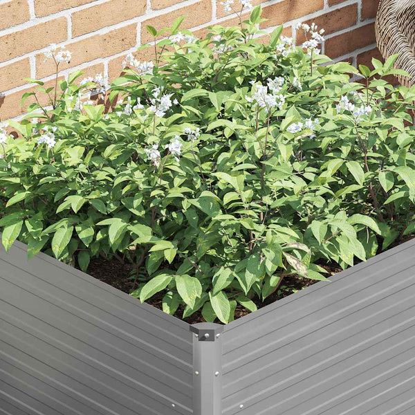 Graues Hochbeet Casandra 100x100x77cm (verzinkter Stahl)