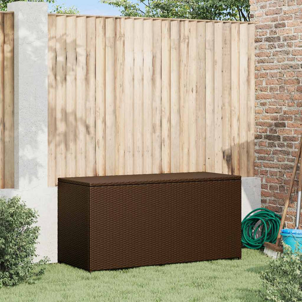 Braune Garten-Aufbewahrungsbox Gioga 120x50x60cm (Polyrattan)