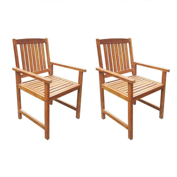 Braune Gartenstühle Birtu (2er-Set aus Akazienholz)