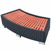 Schwarze Whirlpoolstufe Polyrattan Vuca 92x45x25cm