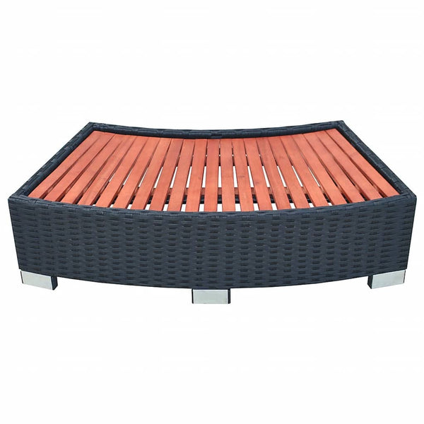 Schwarze Whirlpoolstufe Polyrattan Vuca 92x45x25cm