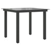 Schwarzer Gartentisch Nihat 80x80x74cm (Aluminium und Glas)