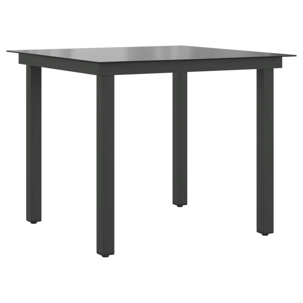 Schwarzer Gartentisch Nihat 80x80x74cm (Aluminium und Glas)