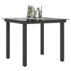 Schwarzer Gartentisch Nihat 80x80x74cm (Aluminium und Glas)