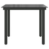 Schwarzer Gartentisch Nihat 80x80x74cm (Aluminium und Glas)