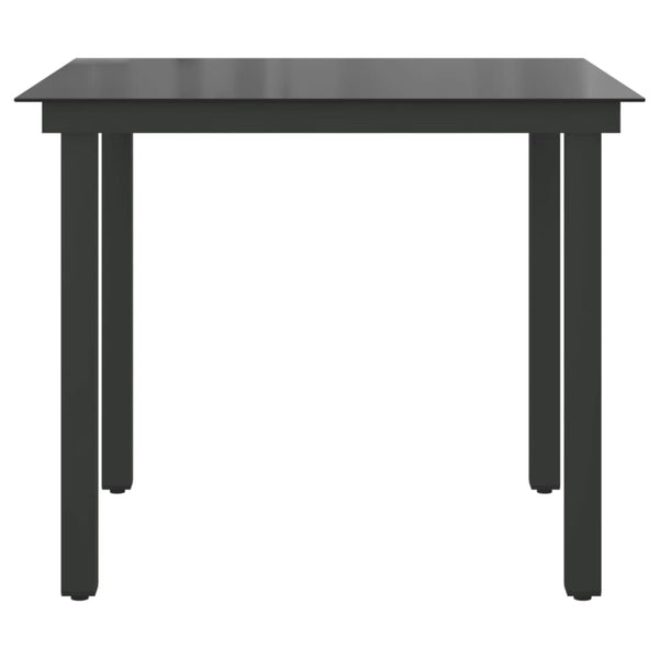 Schwarzer Gartentisch Nihat 80x80x74cm (Aluminium und Glas)