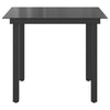 Schwarzer Gartentisch Nihat 80x80x74cm (Aluminium und Glas)