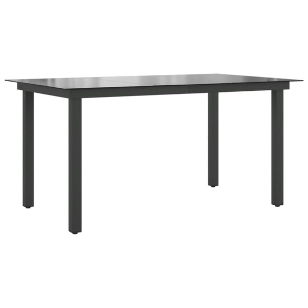 Musta puutarhapöytä Nihat 150x90x74cm (alumiini ja lasi)
