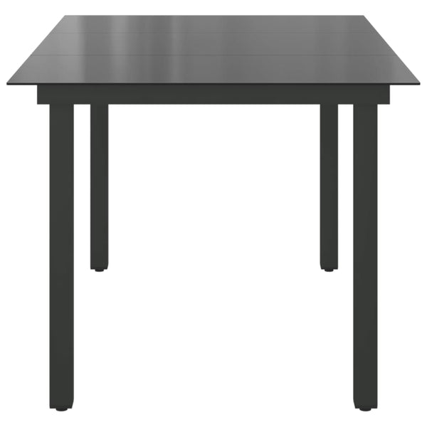 Musta puutarhapöytä Nihat 150x90x74cm (alumiini ja lasi)