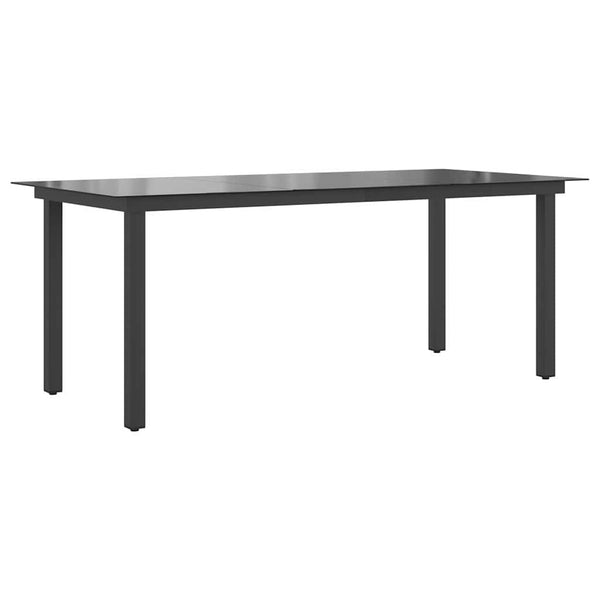Gartentisch Nihat schwarz 190x90x74cm (Aluminium und Glas)