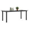 Gartentisch Nihat schwarz 190x90x74cm (Aluminium und Glas)